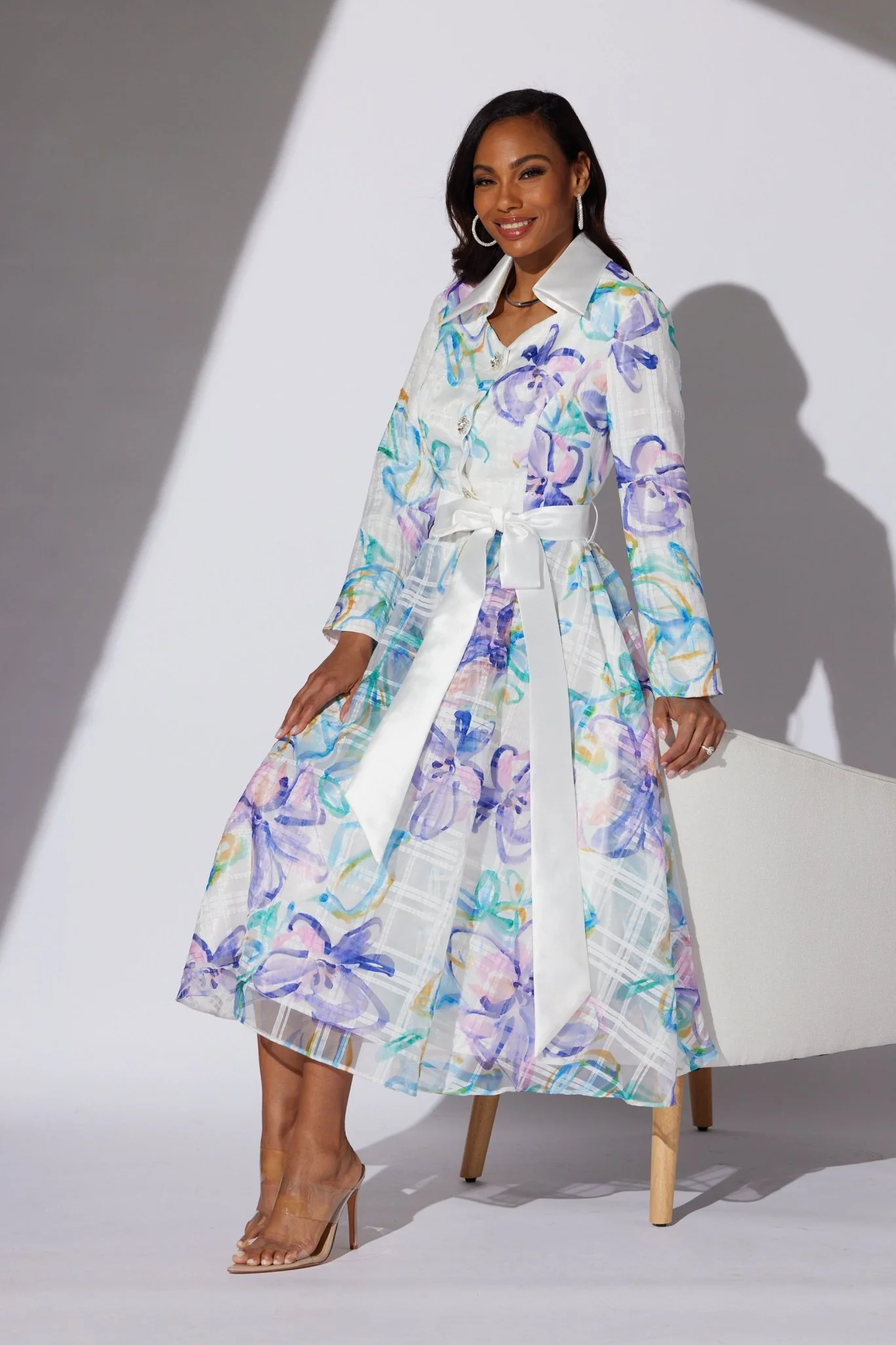 Pastel Floral Midi Shirtdress by EY Boutique - Image 3