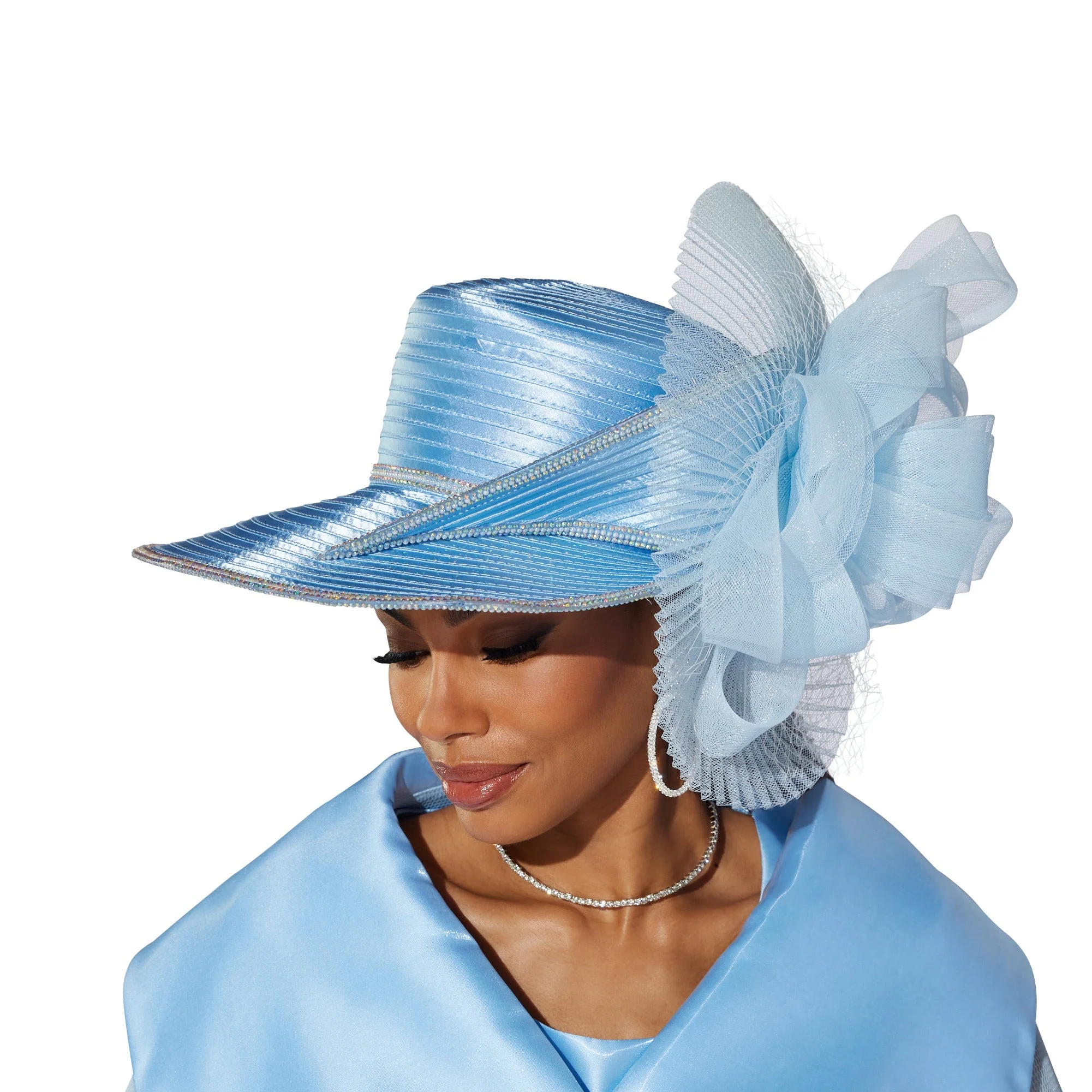 Pleated Mesh Church Hat by EY Boutique - Image 2