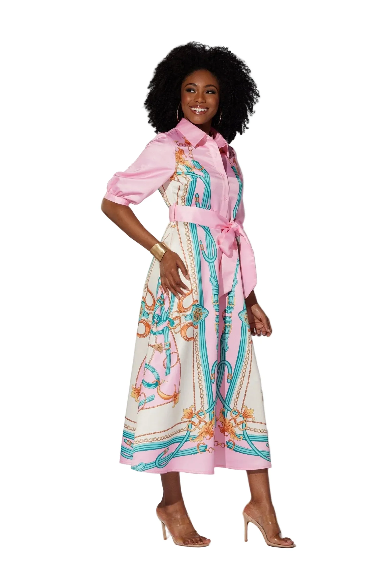 Scarf-Print Maxi Shirtdress by EY Boutique - Image 2