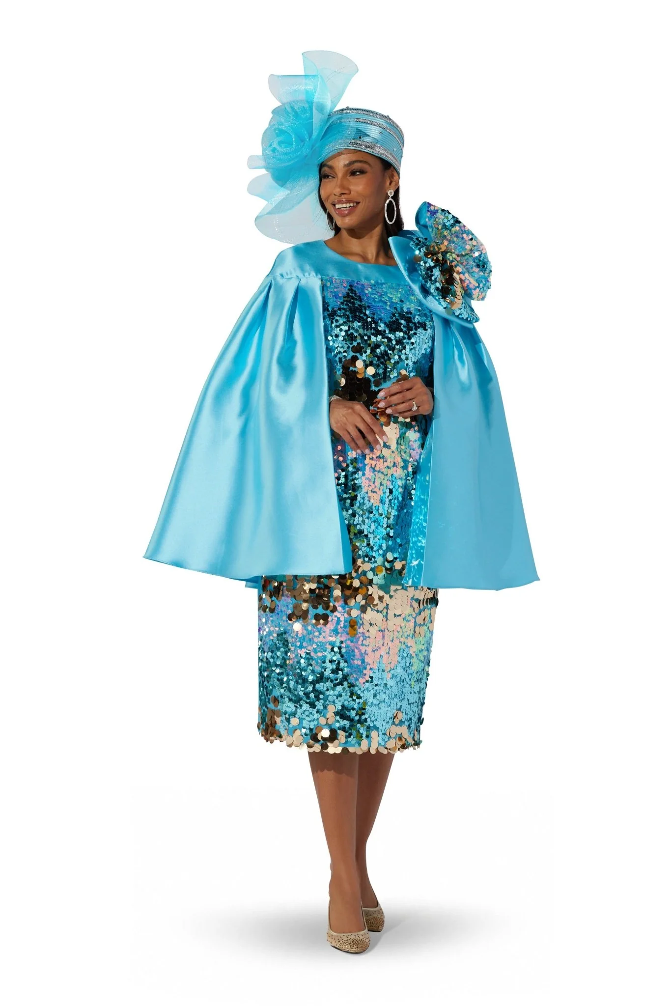 Sequin Bow Cape Dress by EY Boutique - Image 2