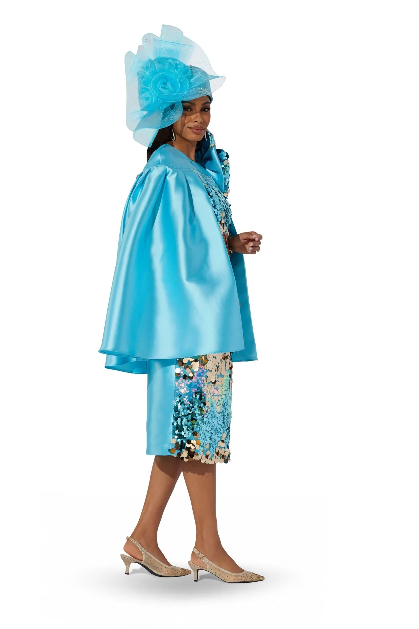Sequin Bow Cape Dress by EY Boutique - Image 4