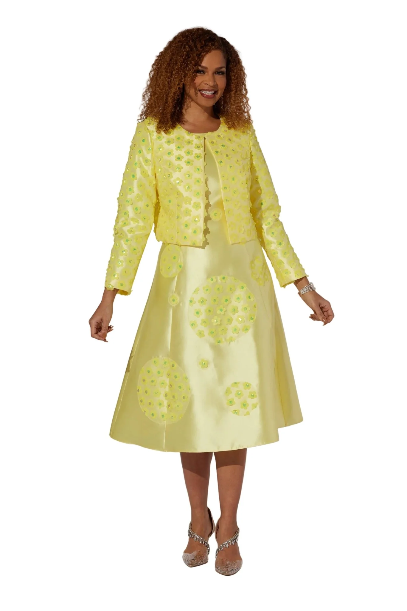 Sequin Daises Jacket Dress by EY Boutique
