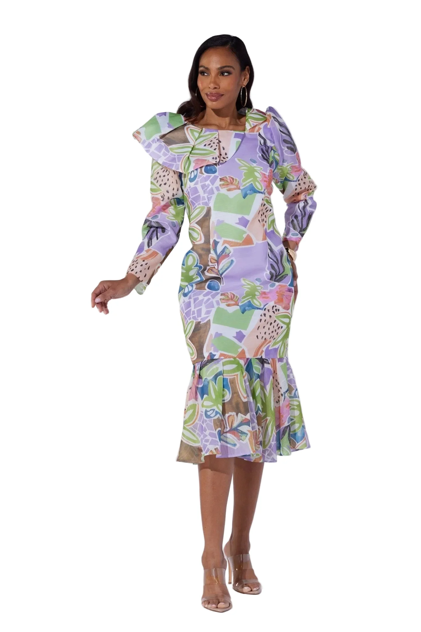 Tropical Flounce Midi Dress by EY Boutique - Image 2