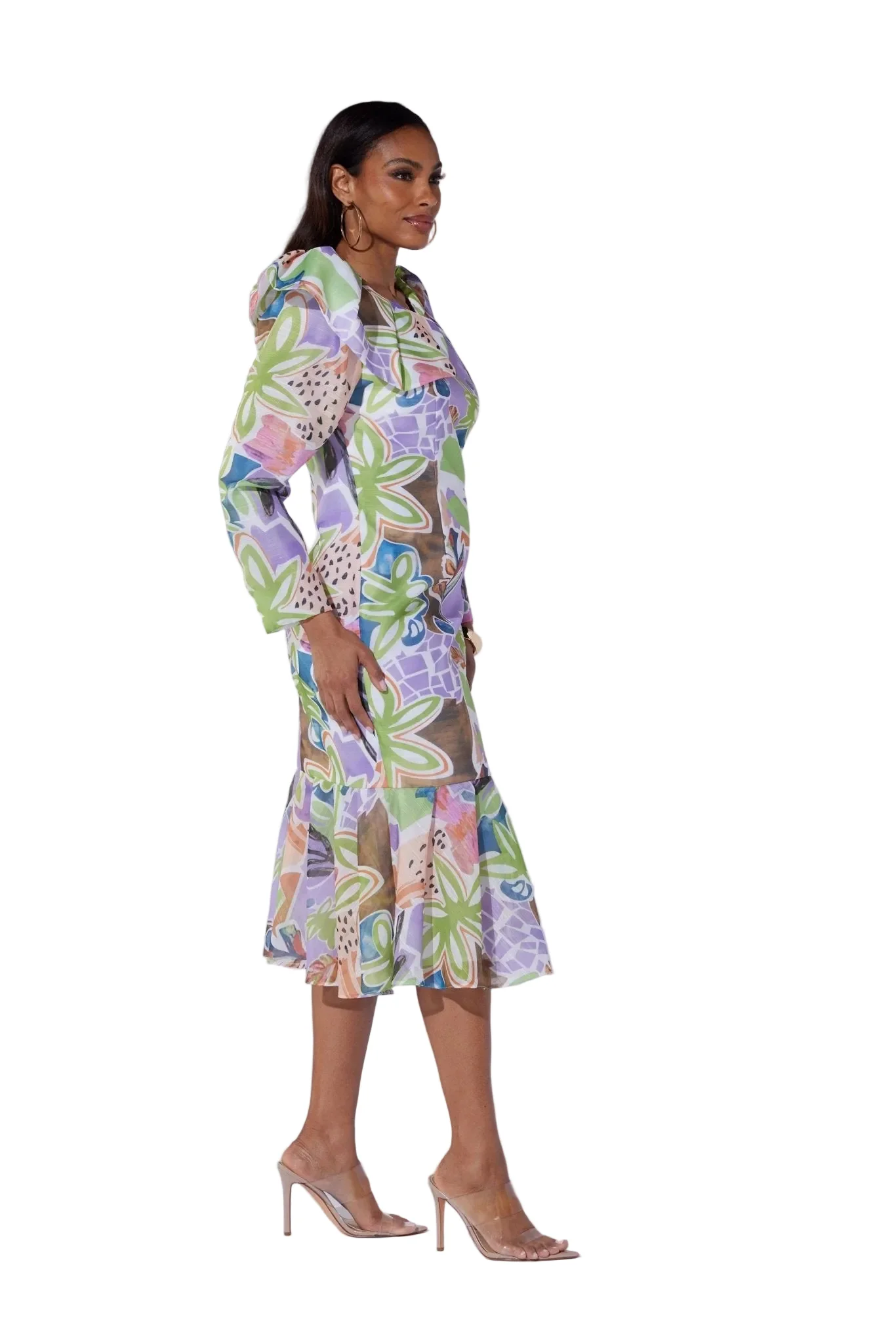 Tropical Flounce Midi Dress by EY Boutique - Image 3