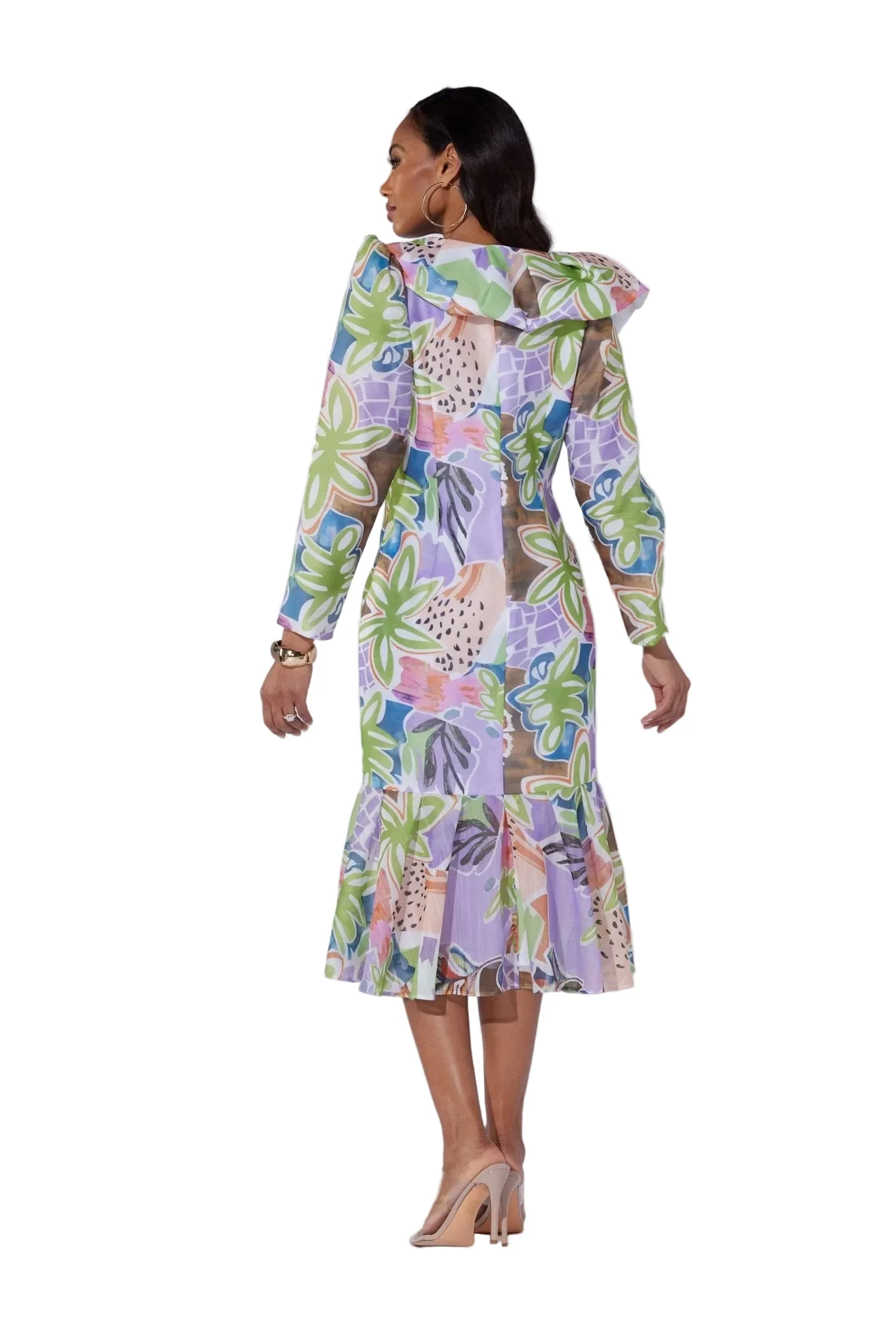 Tropical Flounce Midi Dress by EY Boutique - Image 5