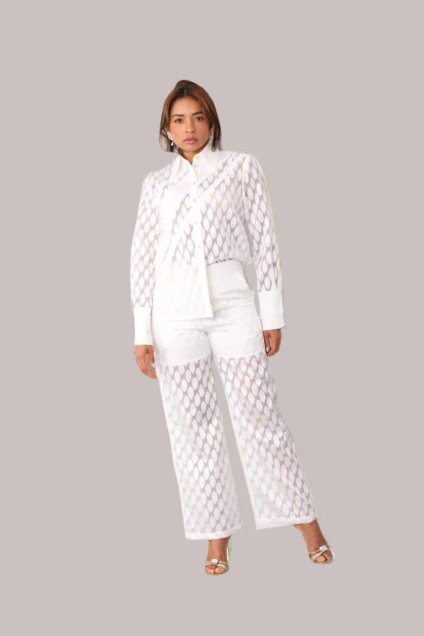 Eyelet Wide-Leg Pants - 82339 - Image 3