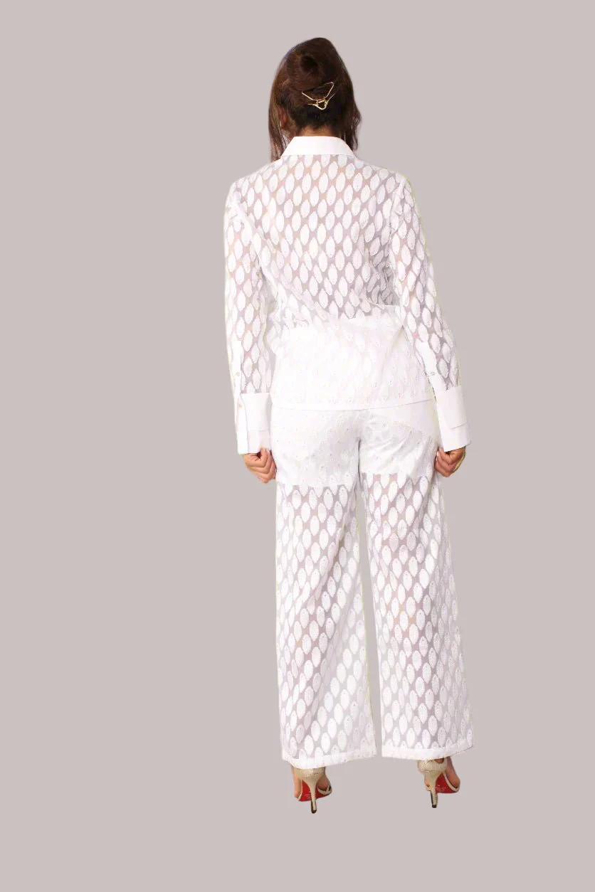 Eyelet Wide-Leg Pants - 82339 - Image 4