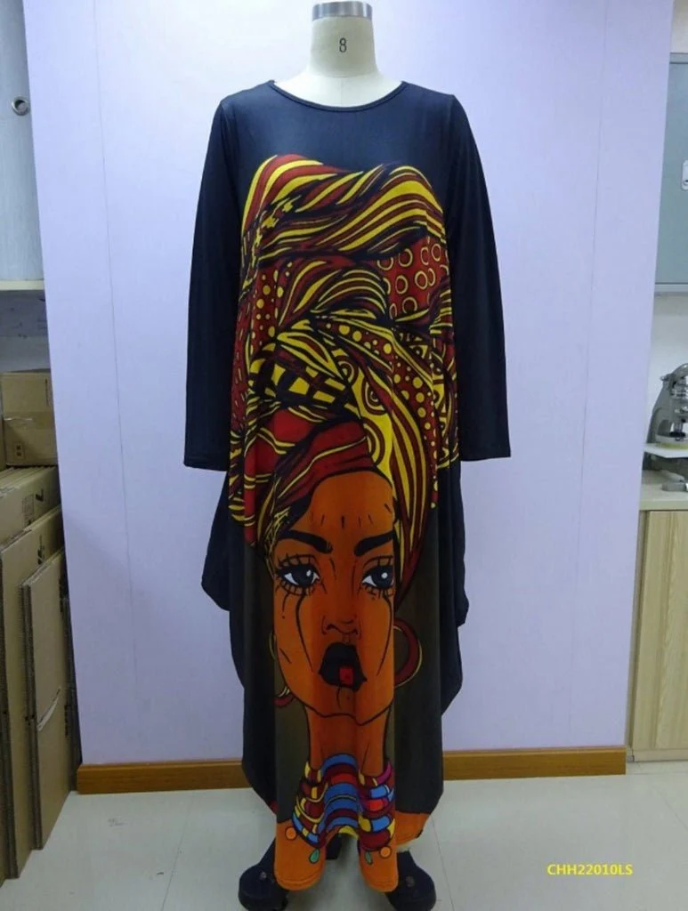 Face Print Maxi Dress - Image 4
