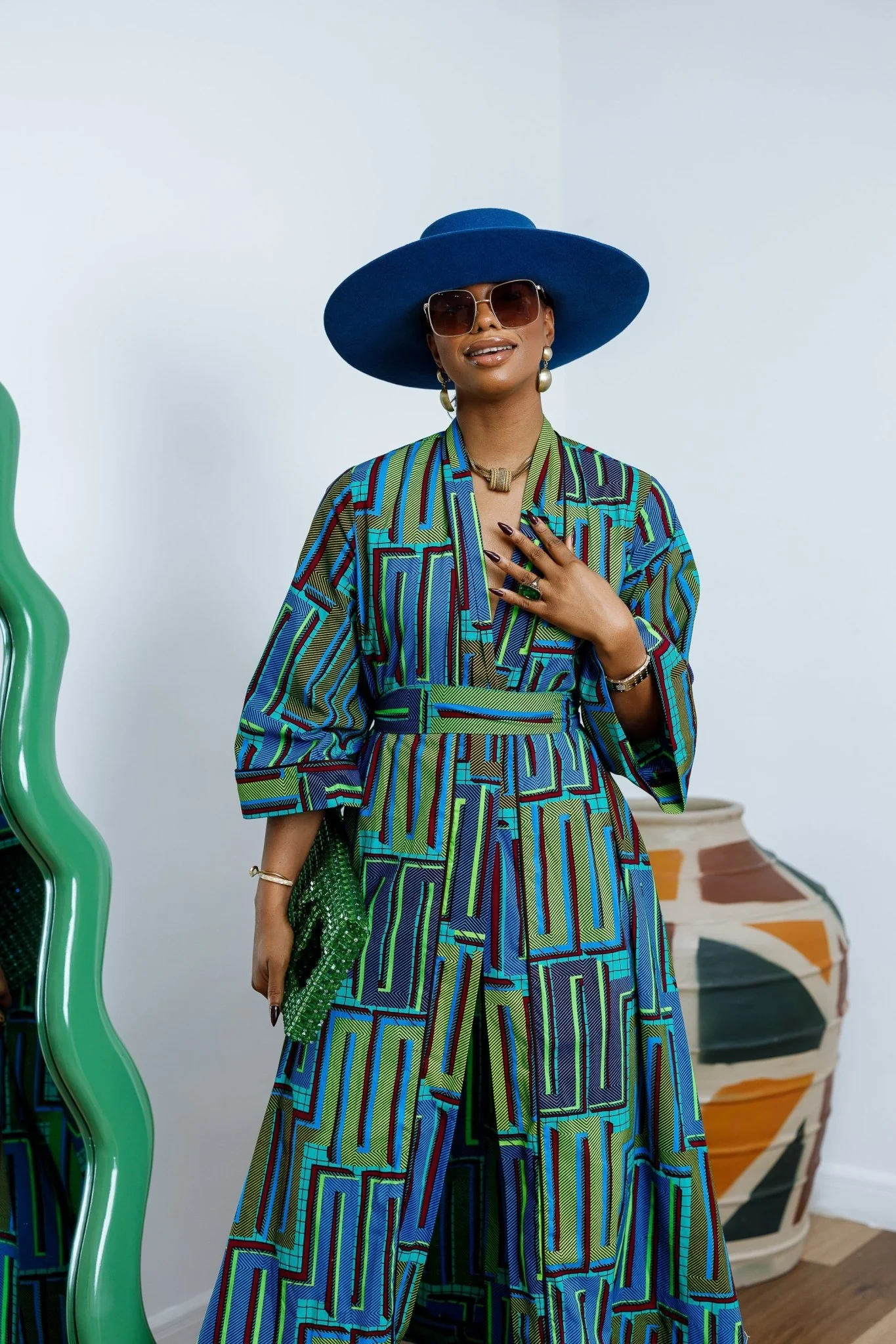 FADE AFRICAN PRINT KIMONO SET. - Image 3