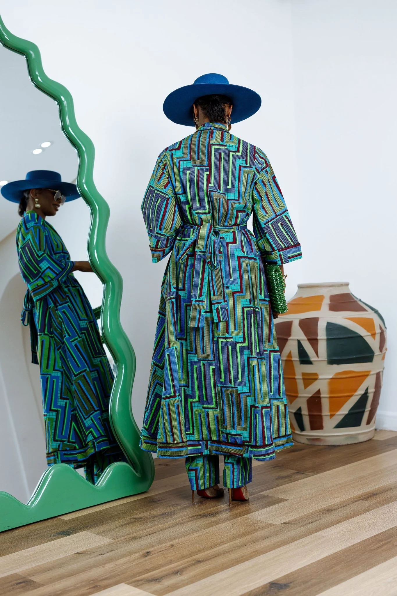 FADE AFRICAN PRINT KIMONO SET. - Image 4
