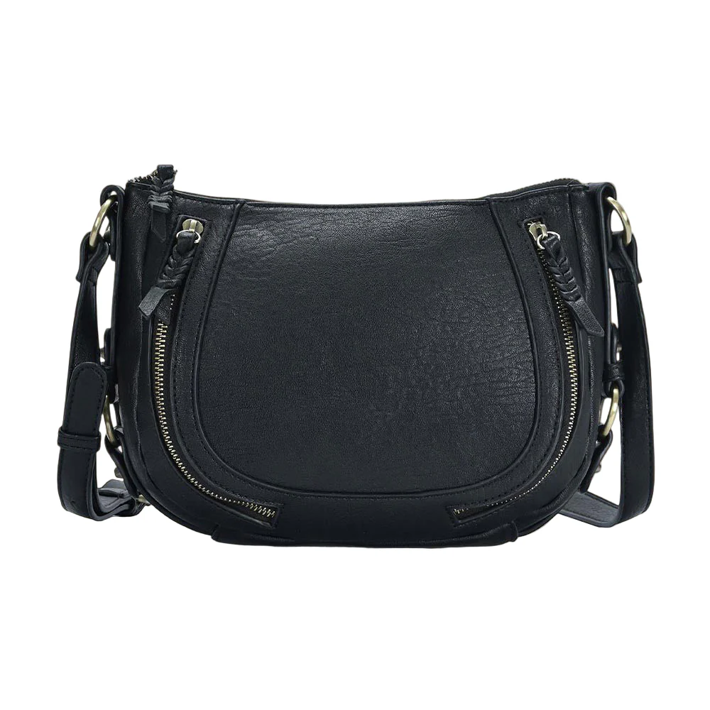Faux Leather Compact Crossbody Bag - Image 2