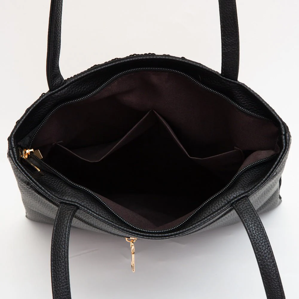 Fleur de Lis Sequin Front Tote Bag - Image 4