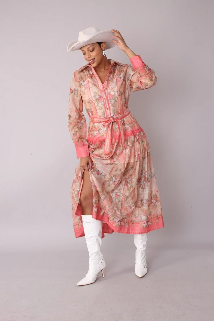 Floral Print Shirt Dress - 82507 - Image 4
