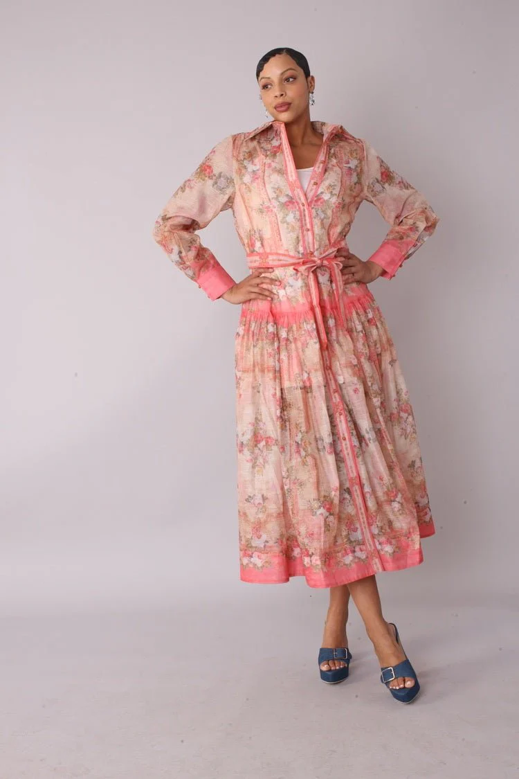 Floral Print Shirt Dress - 82507 - Image 5