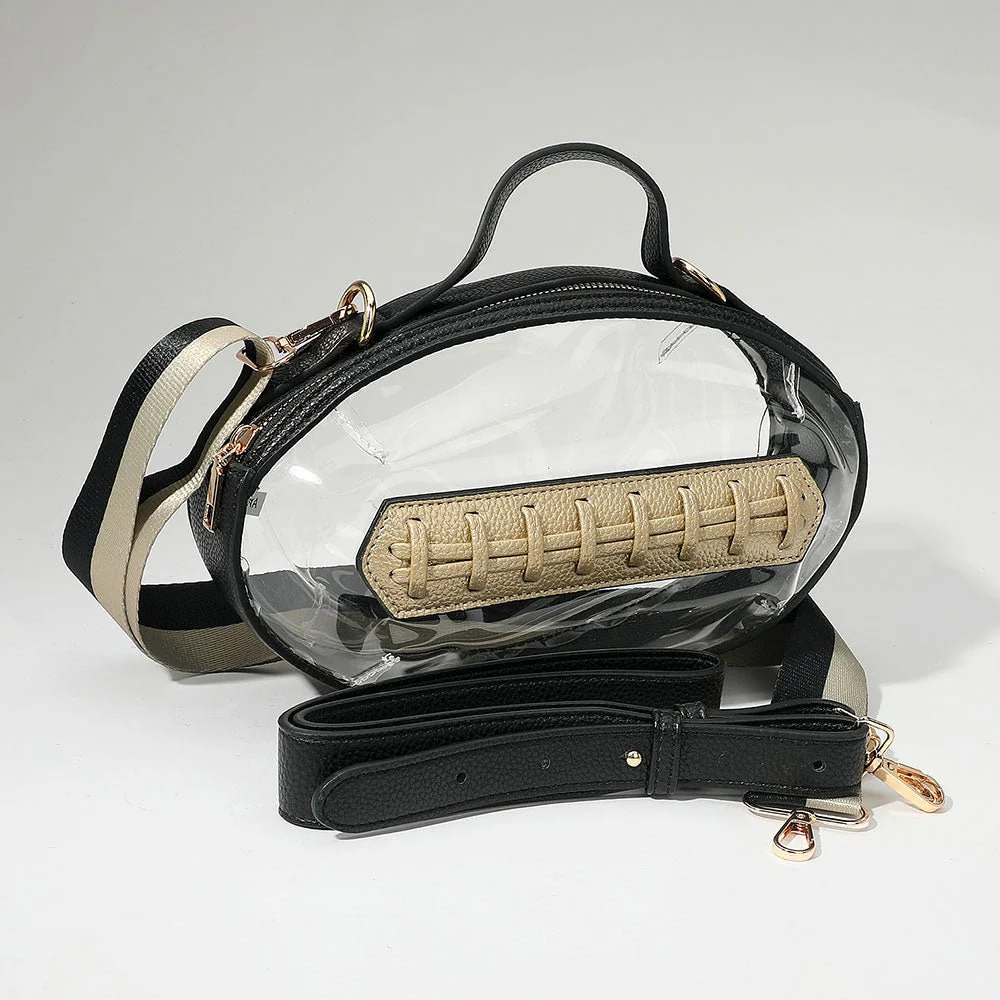 Football Shaped Transparent Crossbody Bag