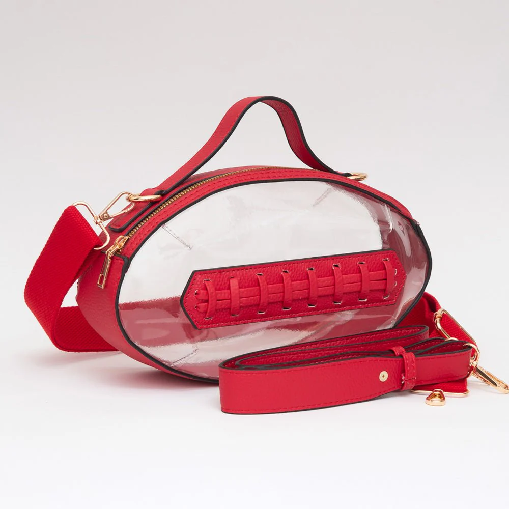Football Shaped Transparent Crossbody Bag - Image 4