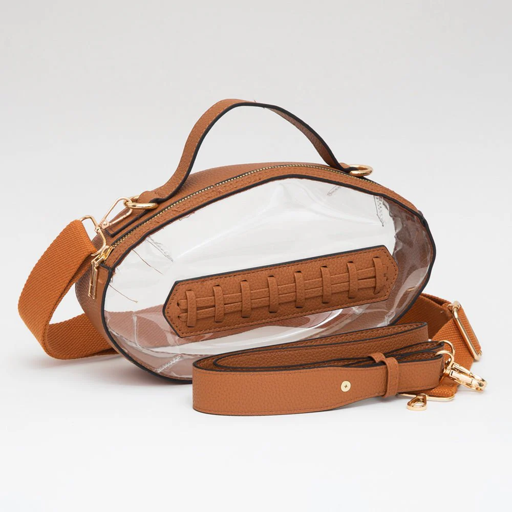Football Shaped Transparent Crossbody Bag - Image 2