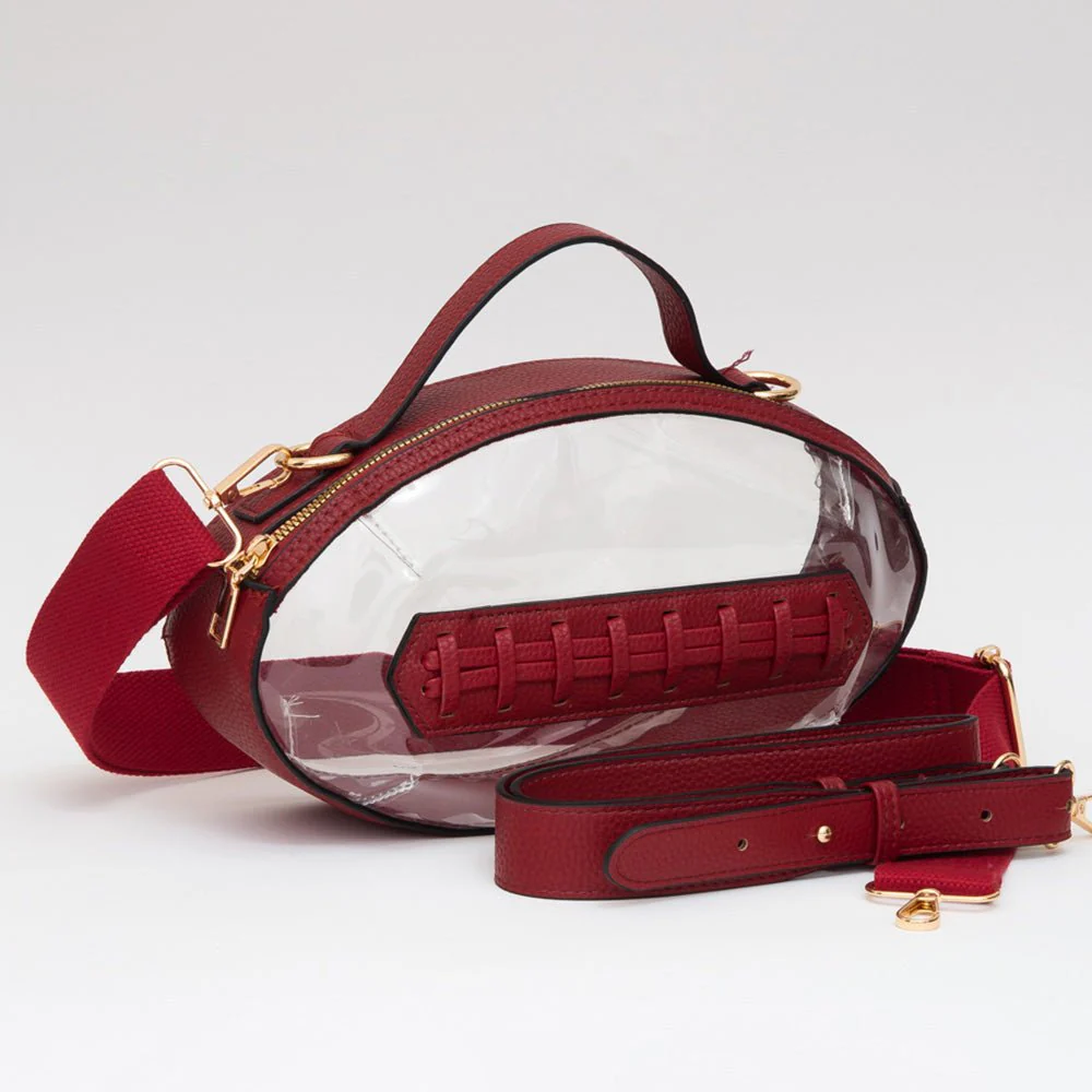 Football Shaped Transparent Crossbody Bag - Image 3