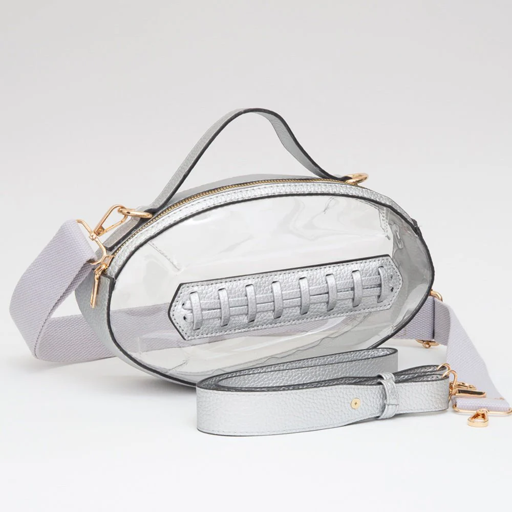 Football Shaped Transparent Crossbody Bag - Image 5