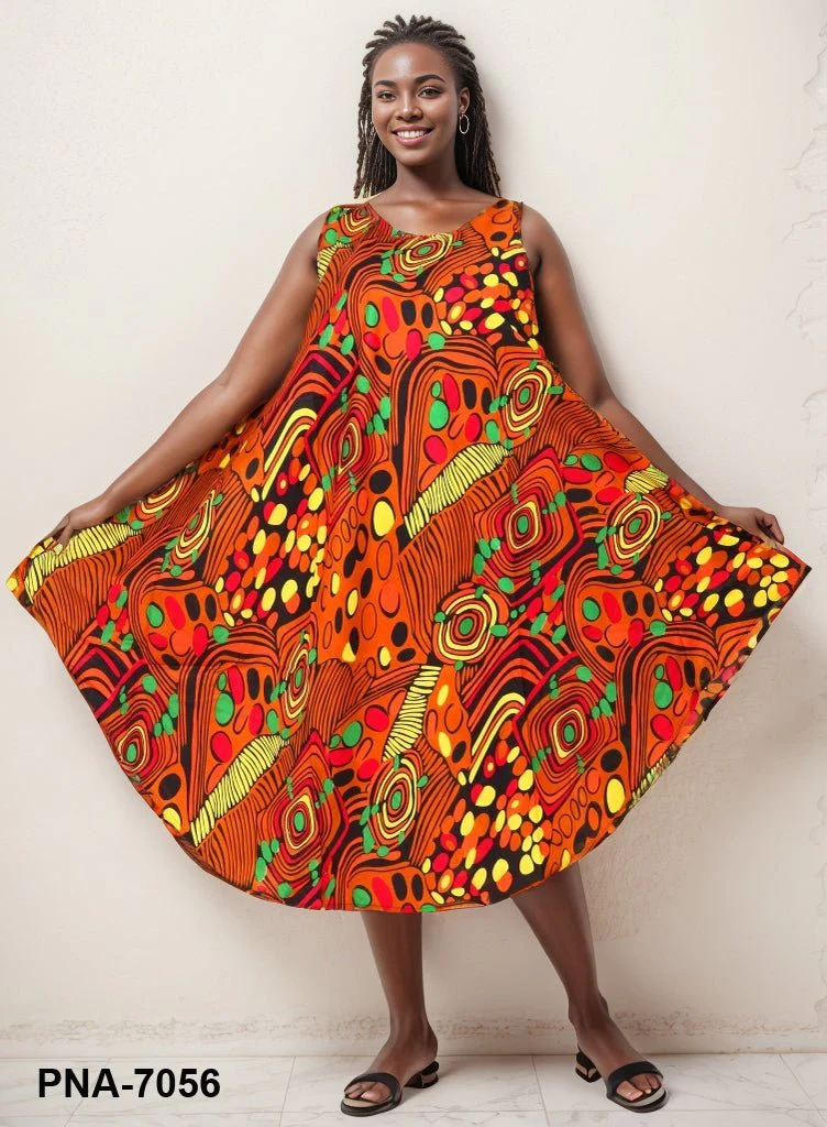 Gina's Sleeveless Resort Dress With Scarf