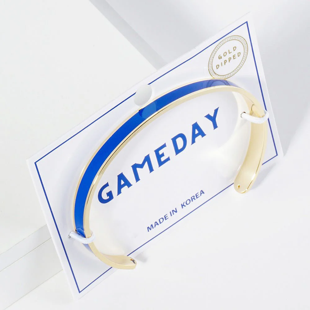 Gold Dipped Solid GAMEDAY Color Enamel Cuff Bracelet - Image 2