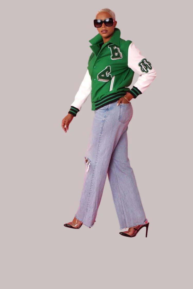Green Varsity Jacket -82152 - Image 2
