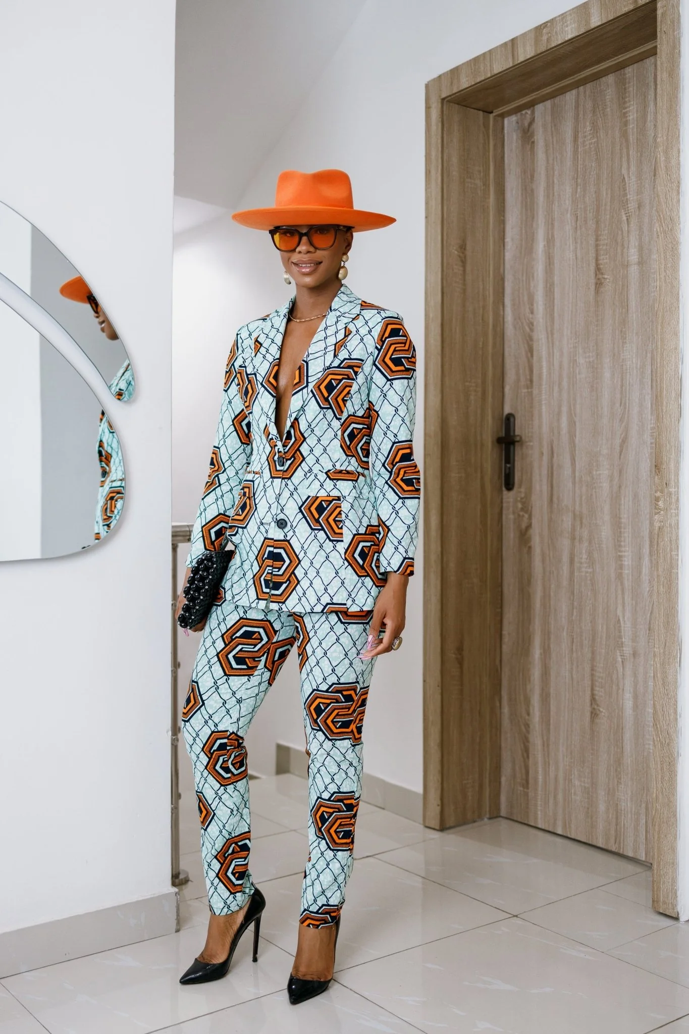 HAWA AFRICAN PRINT TAILORED SUIT SET----FINAL SALE - Image 2