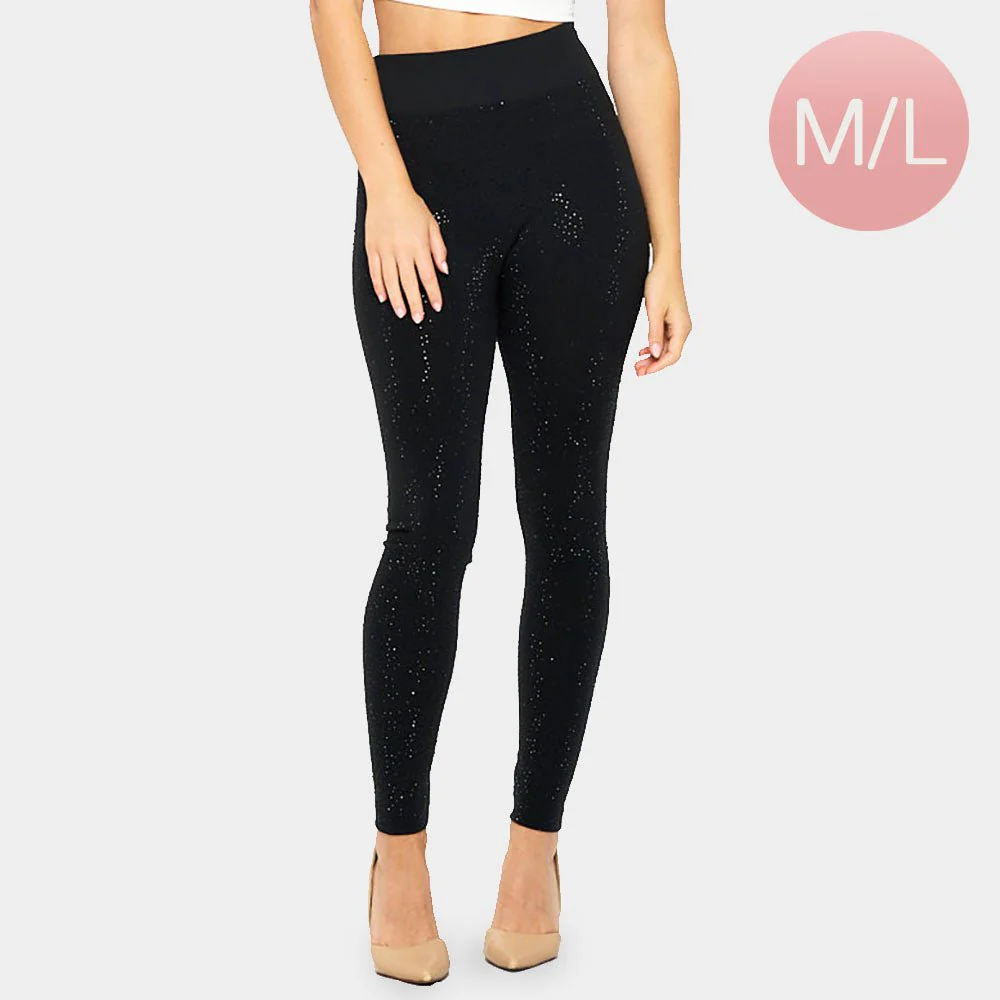 High-Waisted Bling Studded Leggings - Image 4