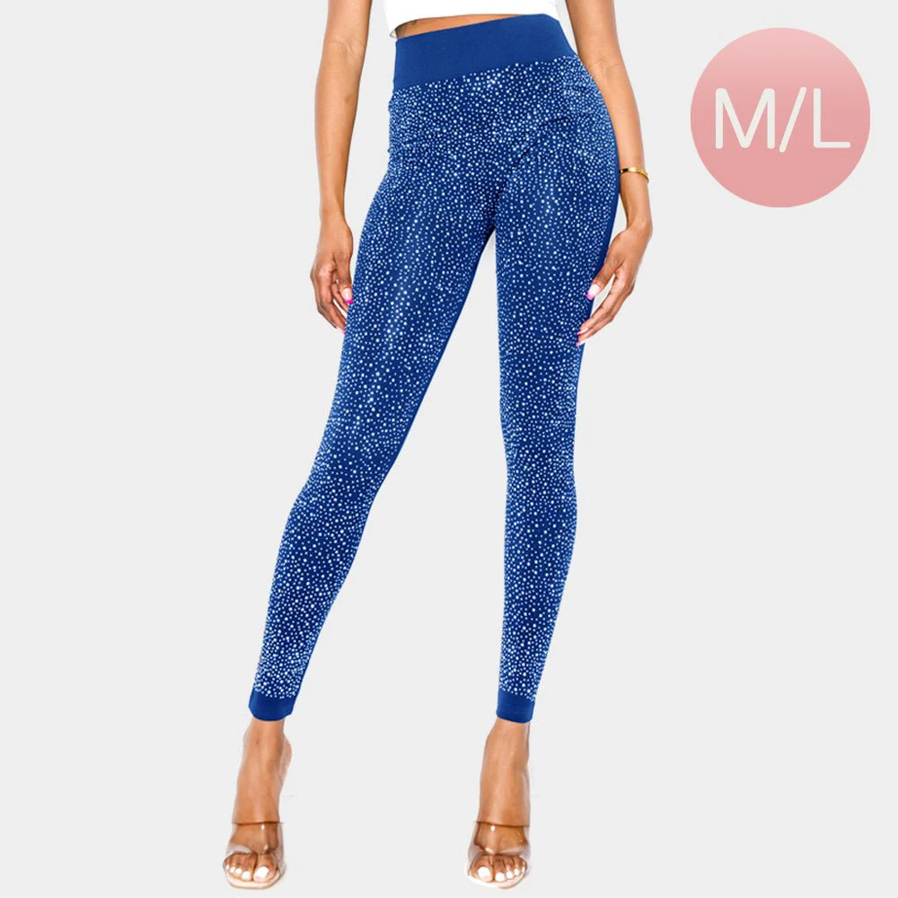High-Waisted Bling Studded Leggings - Image 5