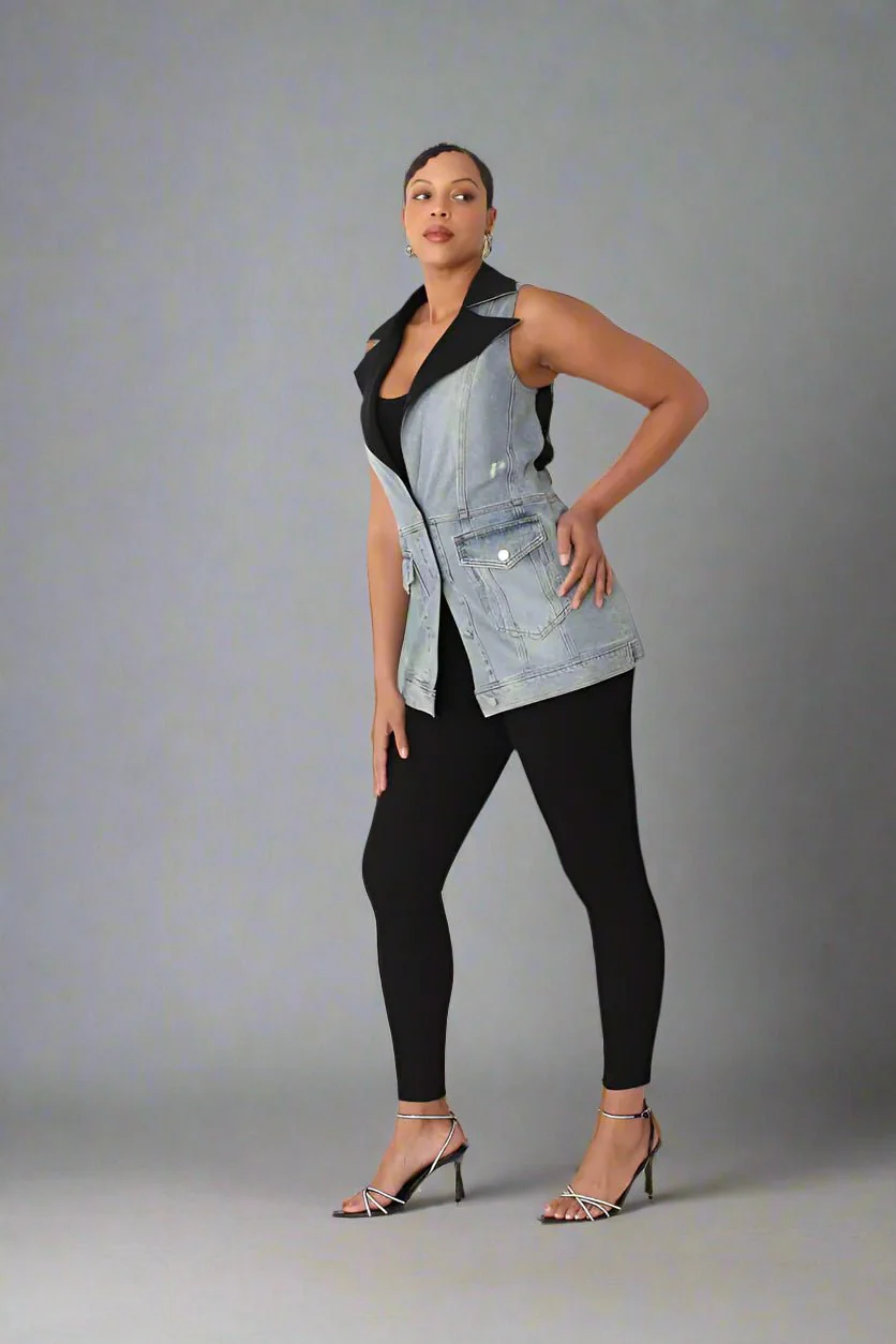 Hybrid Blazer Denim Jacket – Style 82429 | Women’s Chic Jacket - Image 4