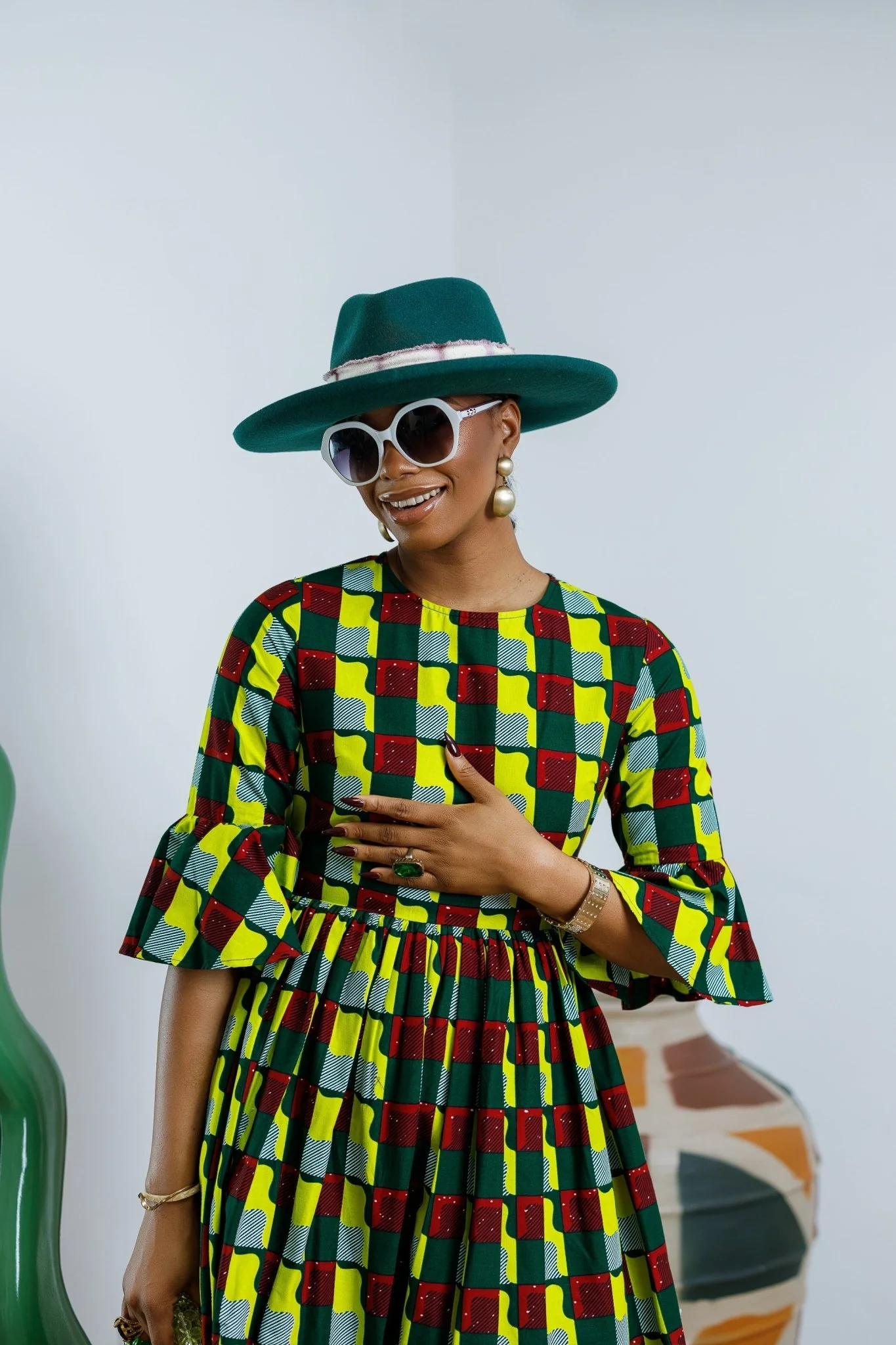 IRENE AFRICAN PRINT MIDI DRESS [MULTICOLOR] - Image 3