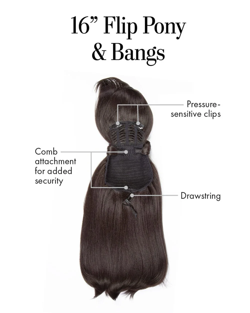 16" Retro Flip Ponytail and Bangs Hairpiece by Kim Kimble - Image 4