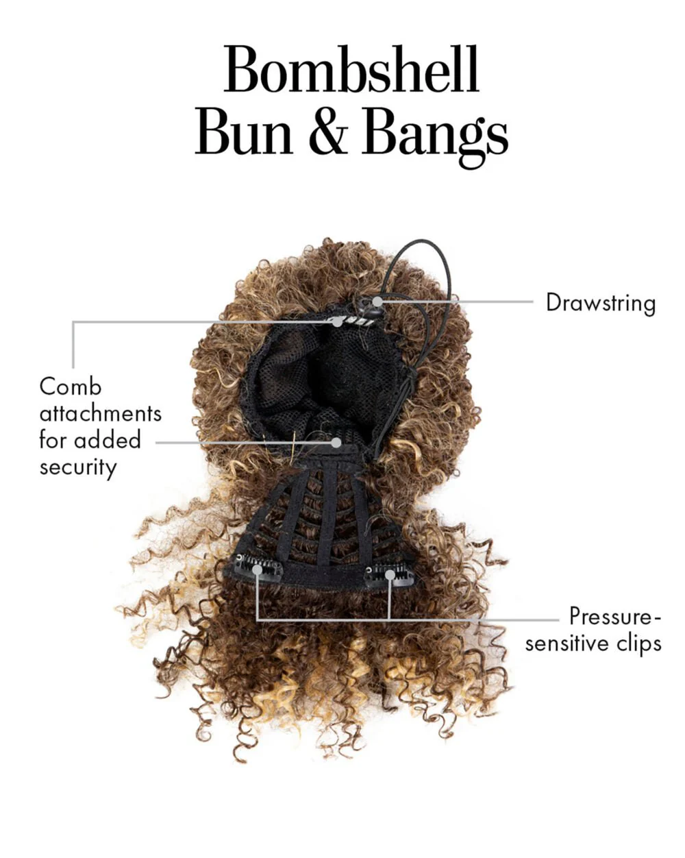 Bombshell Curly Bun and Bangs Hairpiece – Kim Kimble - Image 2