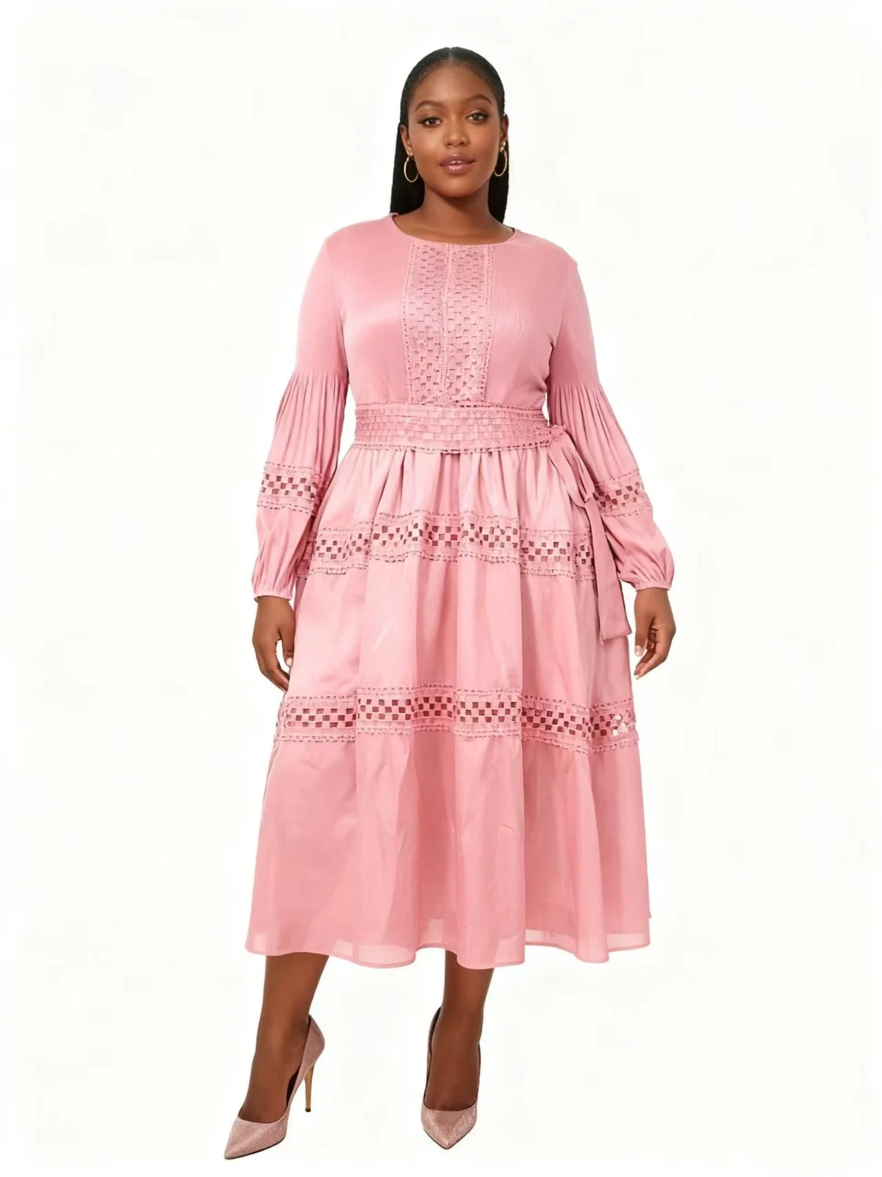 Lace Reverie Tiered Midi Dress - 83023