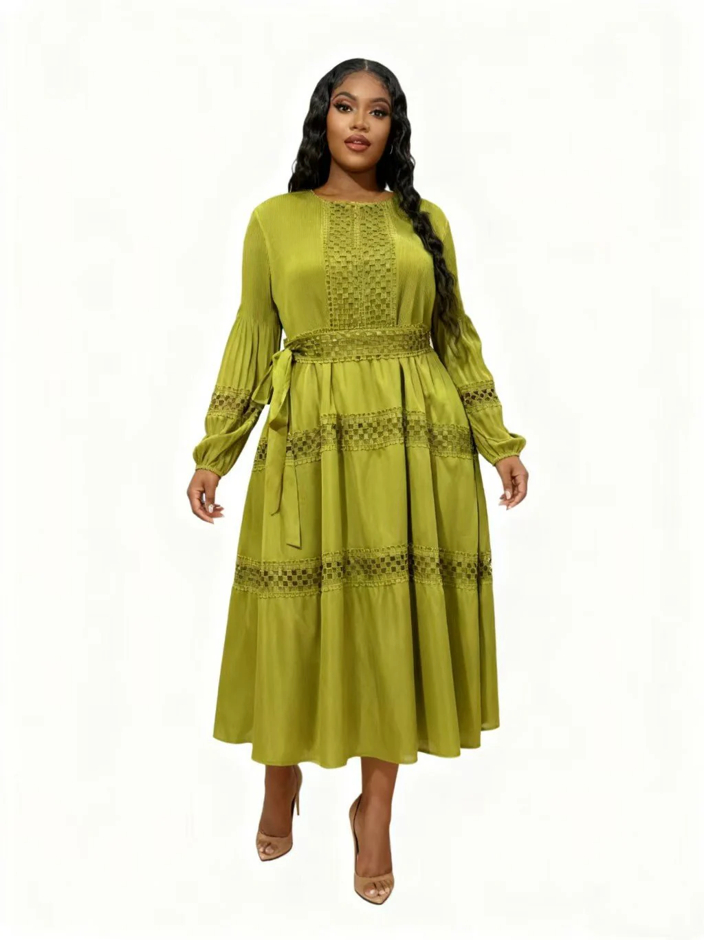 Lace Reverie Tiered Midi Dress - 83023 - Image 3