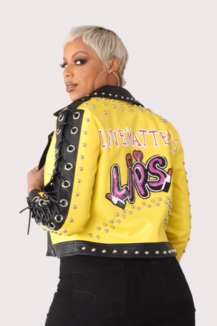 Leather Graffiti Jacket- 81778 - Image 2