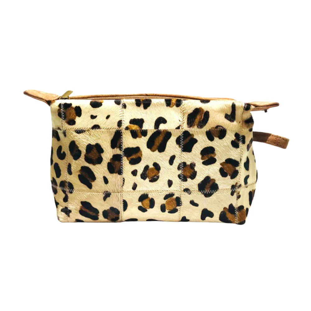 Leopard Patterned Genuine Fur Calf Pouch Bag - Image 2