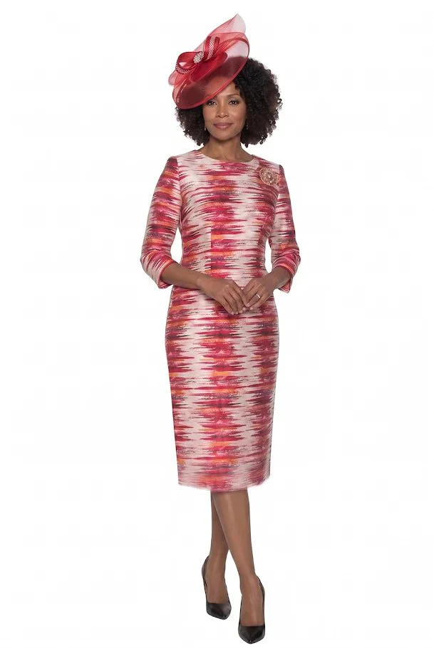 Abstract Print Sheath Church Dress by Lily and Taylor - Image 2