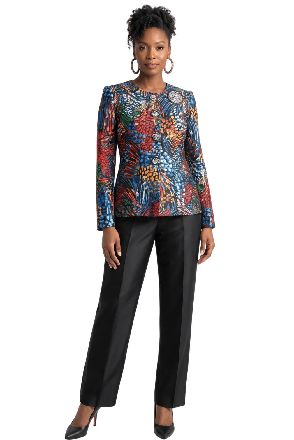Abstract Print Jacket and Pant Set by Lily & Taylor