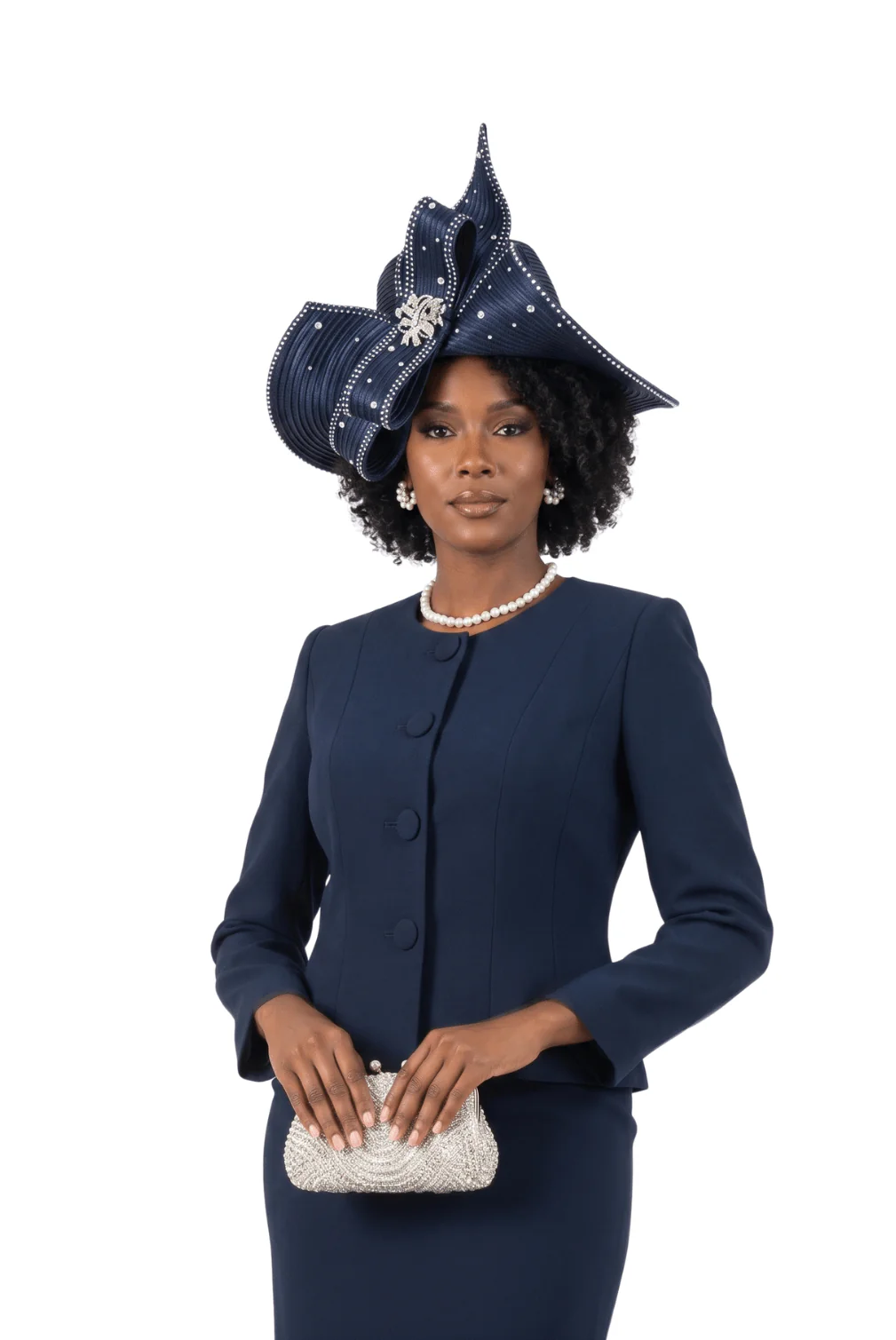 Elegant Navy Church Skirt Suit by Lily & Taylor