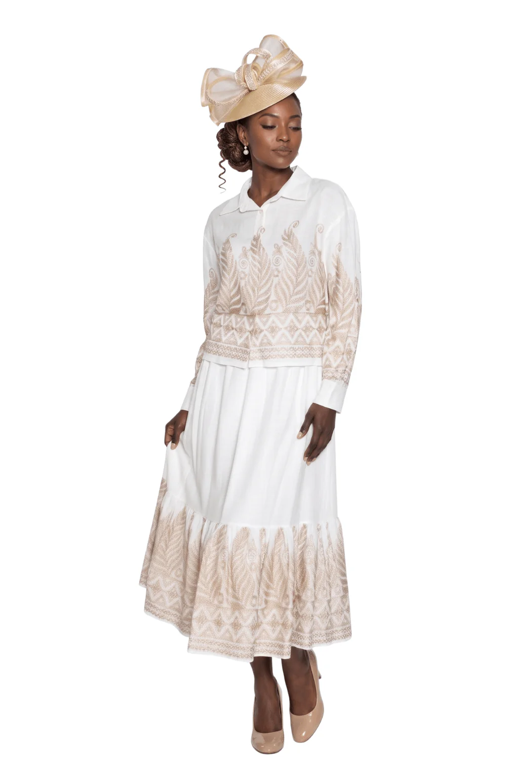 Embroidered Maxi Church Dress by Lily & Taylor