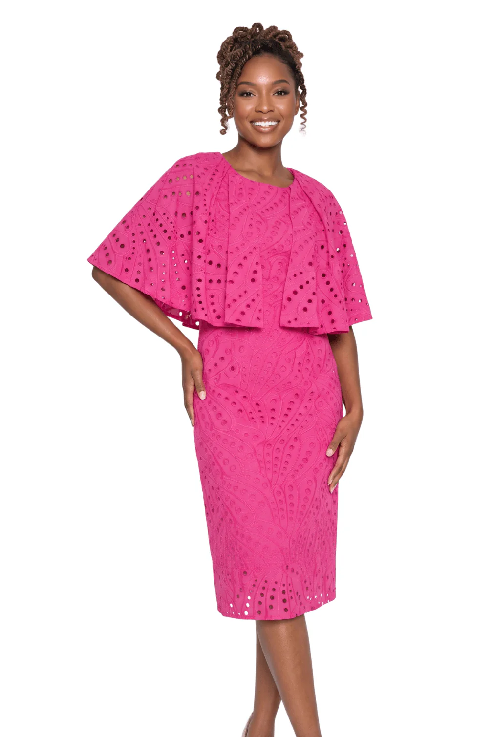 Eyelet Cape Sleeve Church Dress by Lily & Taylor