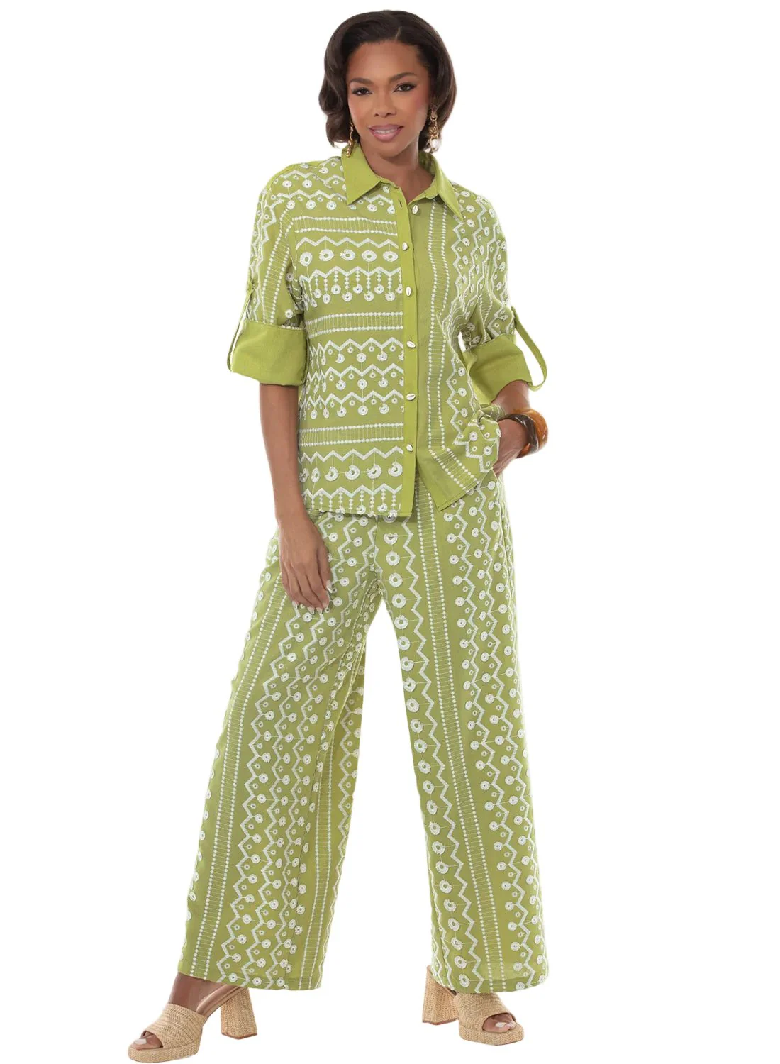 Tribal Print Wide Leg Pant Set by Love The Queen
