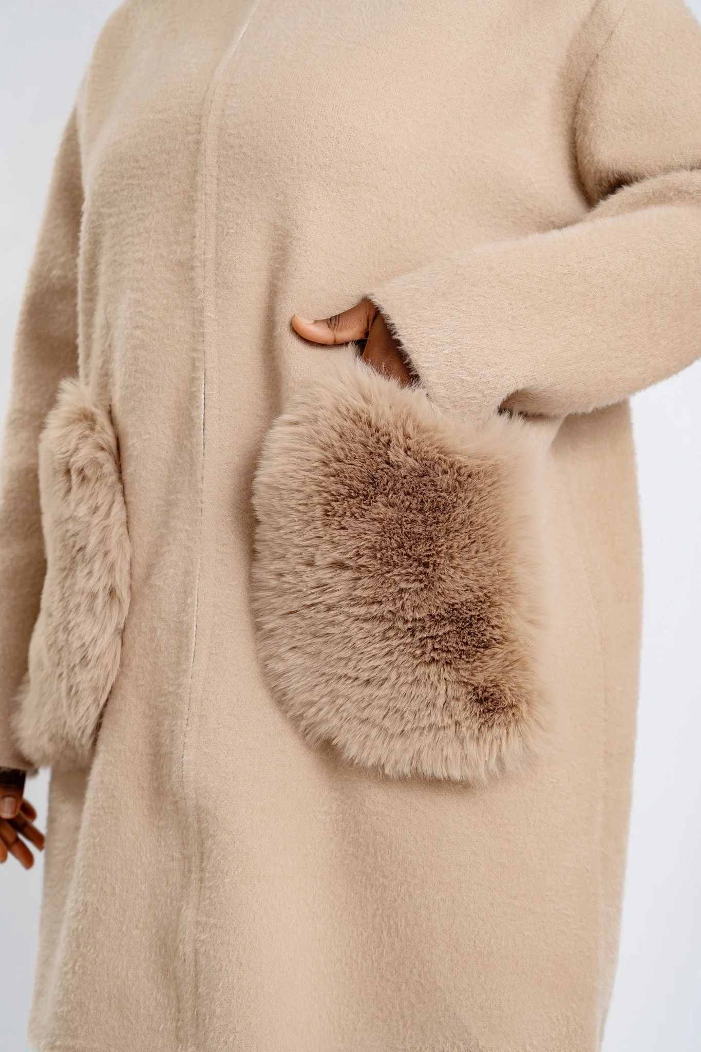 Luxurious Big Button Sweater Jacket - Image 12