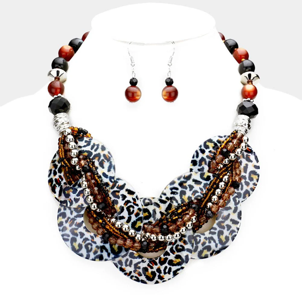 Marbled Round Link Necklace - Image 3