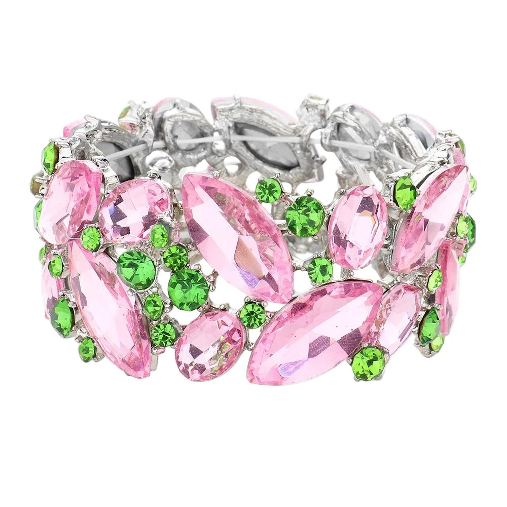 Marquise Crystal Stretch Evening Bracelet
