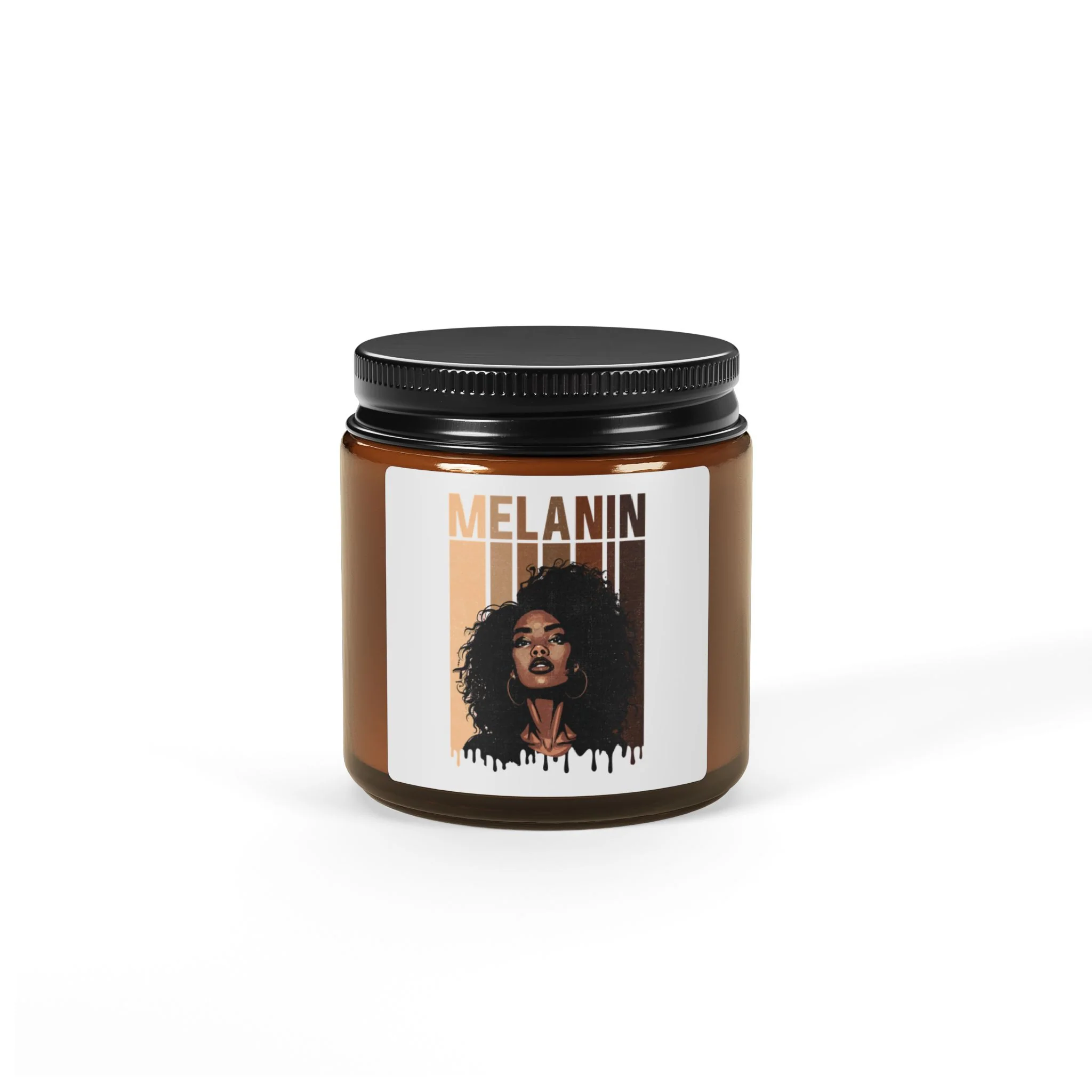 Melanin Soy Candle — Amber Jar Scented Candle (Decorative Aromatherapy Gift) - Image 2