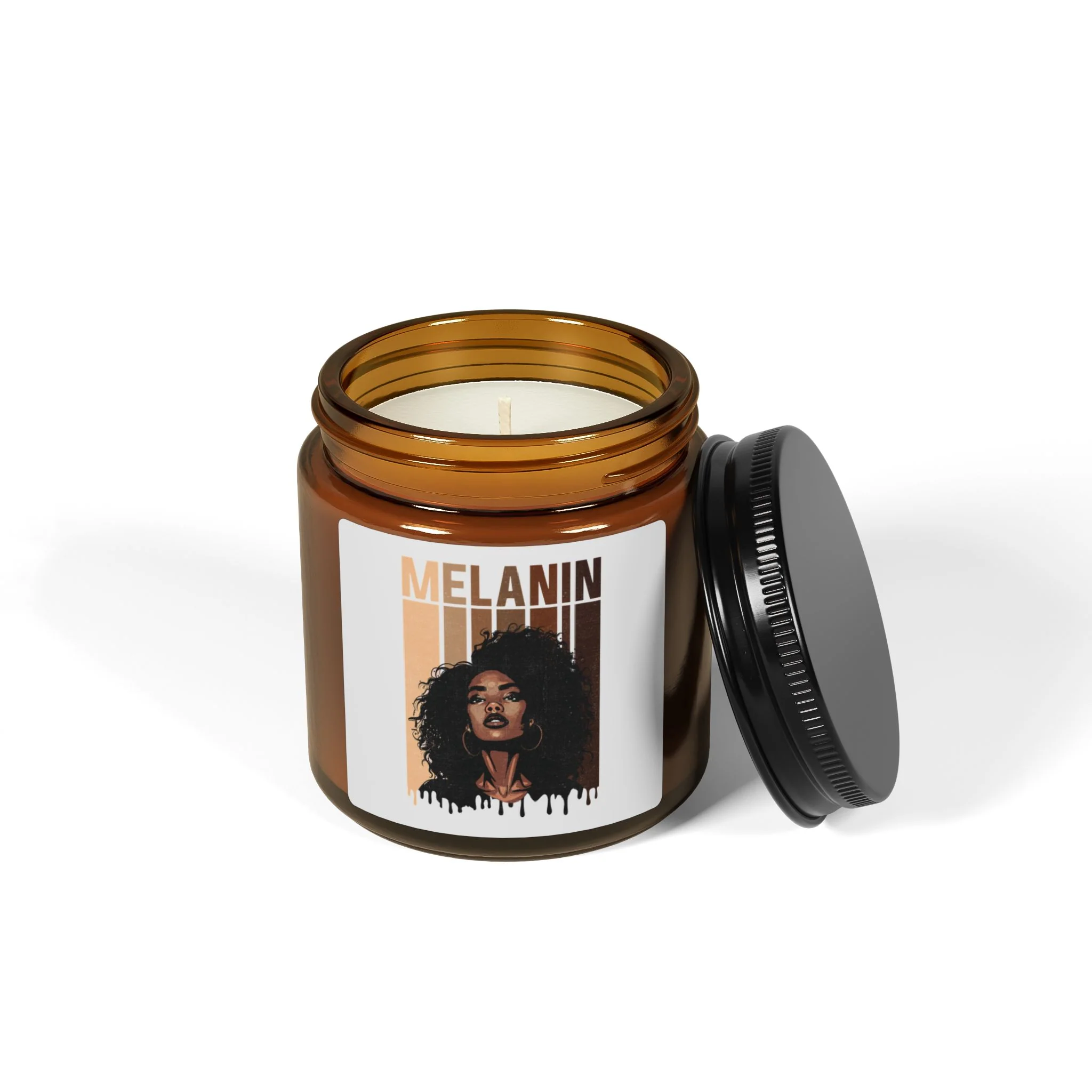 Melanin Soy Candle — Amber Jar Scented Candle (Decorative Aromatherapy Gift) - Image 3