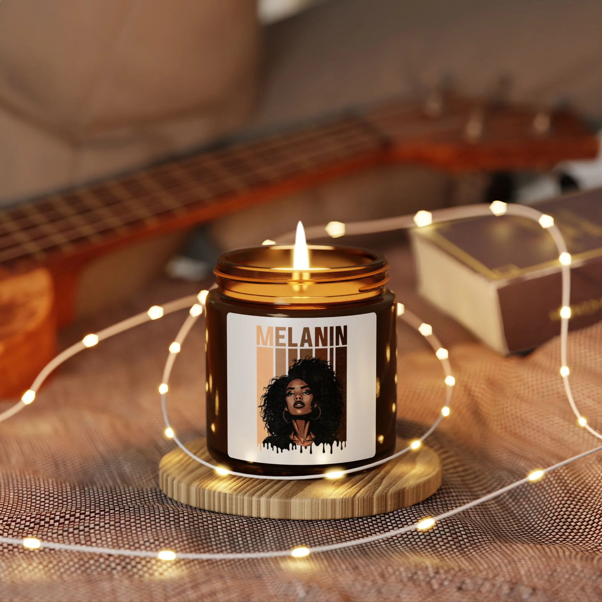 Melanin Soy Candle — Amber Jar Scented Candle (Decorative Aromatherapy Gift) - Image 4