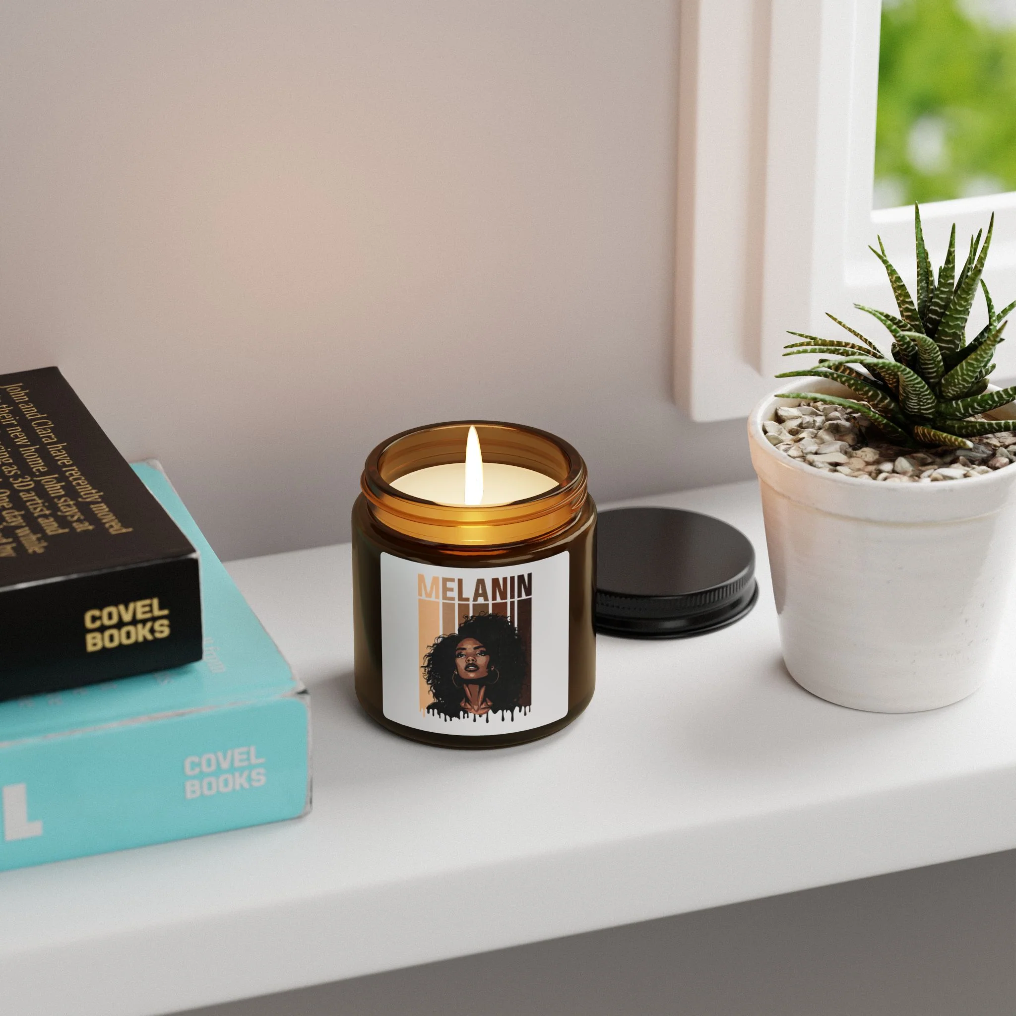 Melanin Soy Candle — Amber Jar Scented Candle (Decorative Aromatherapy Gift) - Image 5